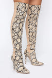 The Way You Walk Heeled Boots - Tan Snake