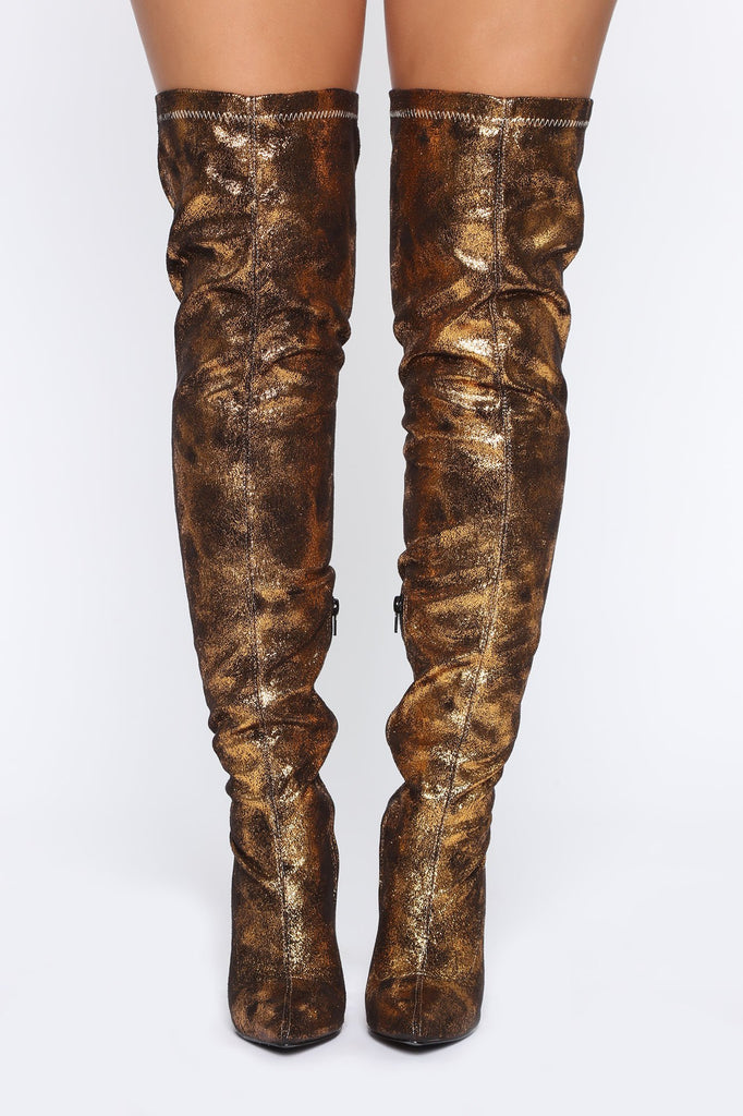 Told You So Heeled Boots - Gold