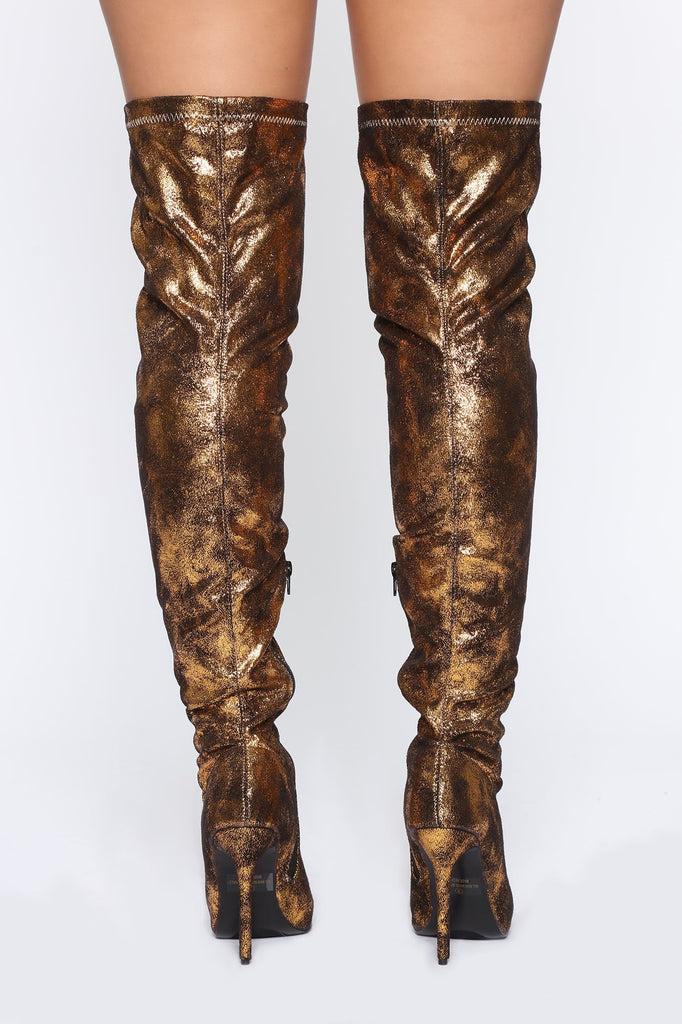 Told You So Heeled Boots - Gold