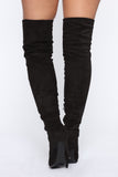 Fierce Feline Heeled Boots - Black