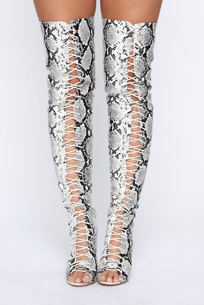 Upper East Side Heeled Boots - Snake