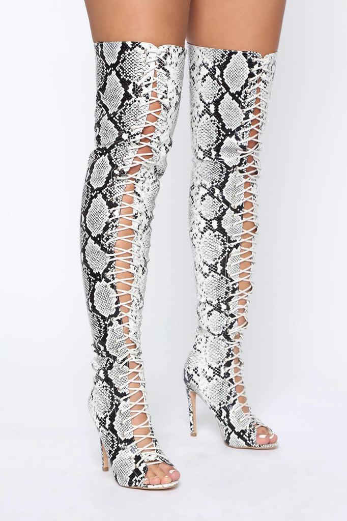 Upper East Side Heeled Boots - Snake