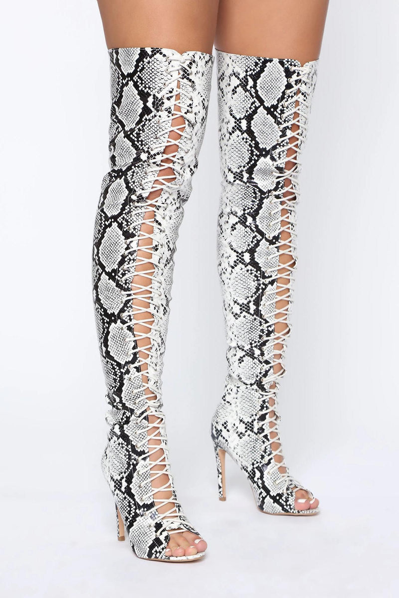 Upper East Side Heeled Boots - Snake