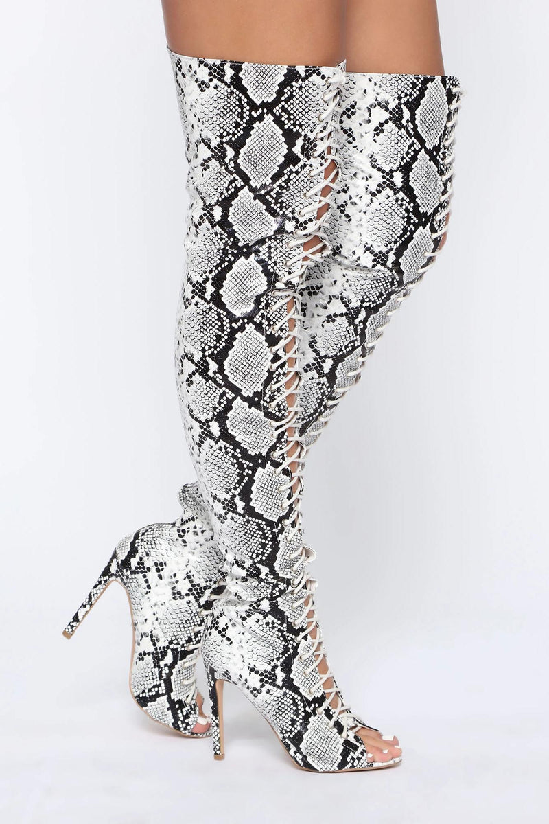 Upper East Side Heeled Boots - Snake