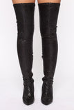 High Voltage Heeled Boots - Black Snake