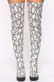 We Don't Gogo Together Thigh High Boots - Snake