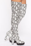 We Don't Gogo Together Thigh High Boots - Snake