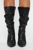 Bring It On Heeled Boots - Black Snake