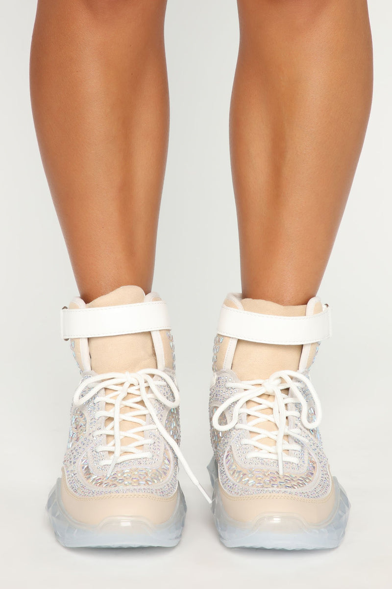 Moon Walker High Top Sneakers - Nude