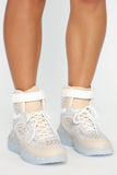 Moon Walker High Top Sneakers - Nude