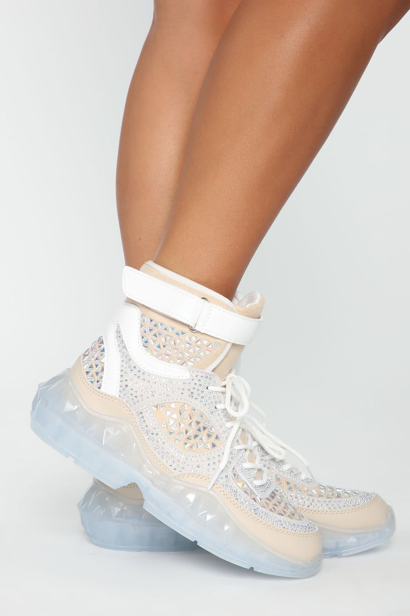 Moon Walker High Top Sneakers - Nude