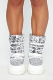 Walking On Gems Flat Boots - Silver
