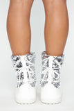 Walking On Gems Flat Boots - Silver