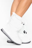 Baby It's Cold Flat Boots - White