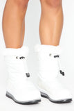 Baby It's Cold Flat Boots - White