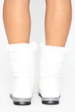 Baby It's Cold Flat Boots - White