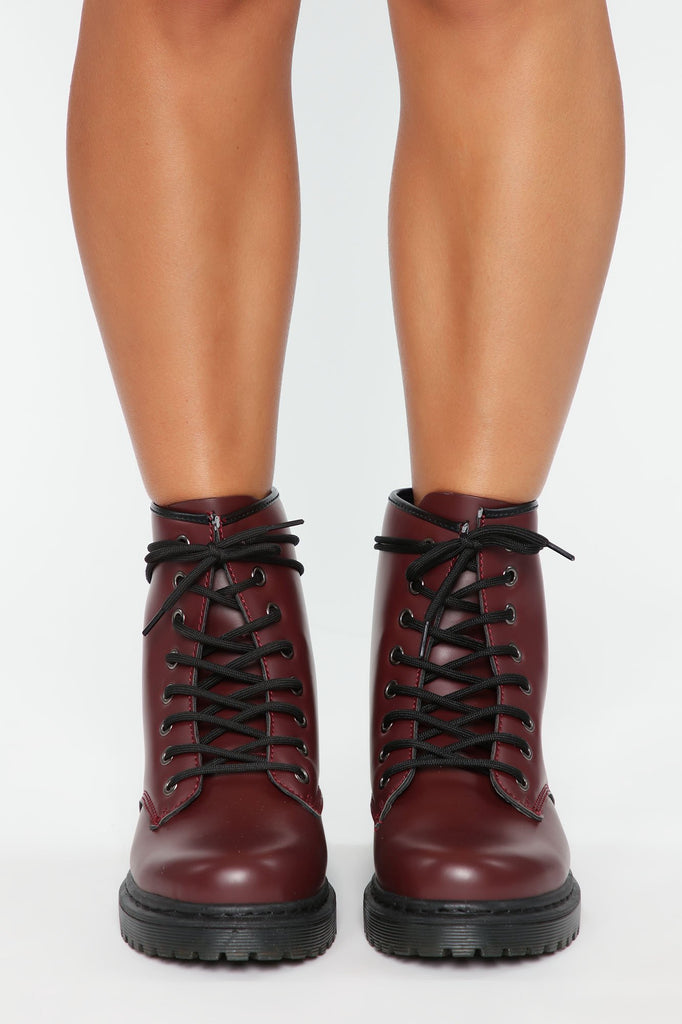 Inclined To You Booties - Burgundy