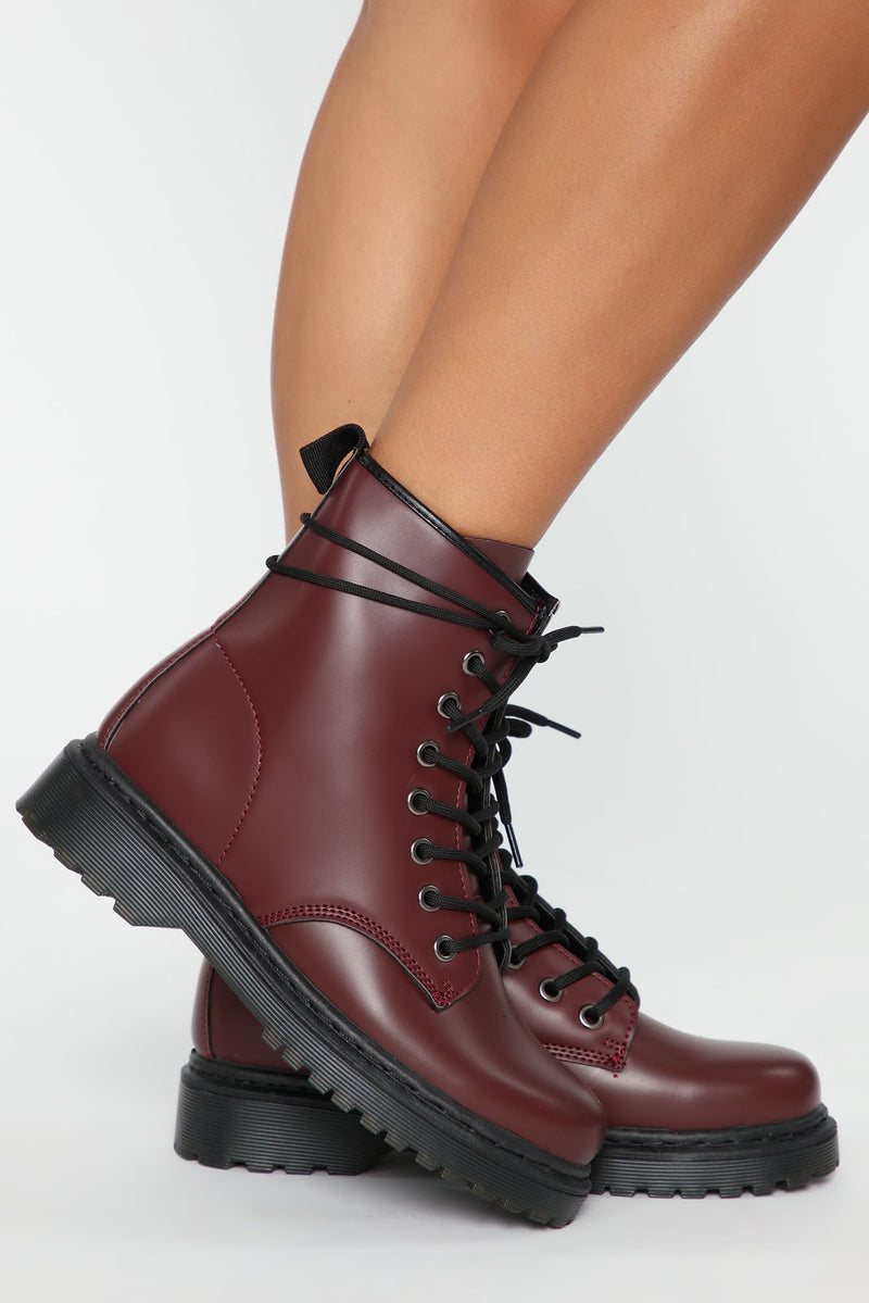 Inclined To You Booties - Burgundy