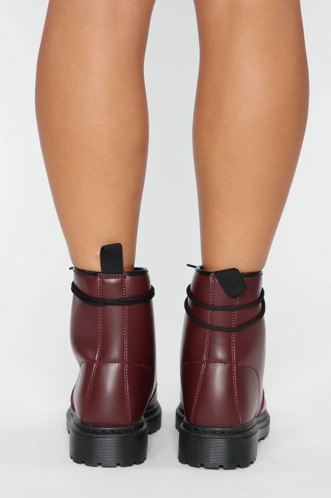 Inclined To You Booties - Burgundy