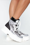 Ain't No Mountain High Enough Sneakers - Silver Snake