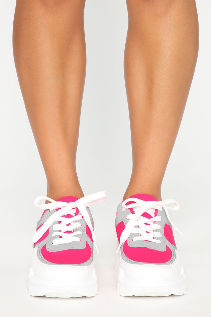 Lightning Reflective Sneakers - Neon Pink
