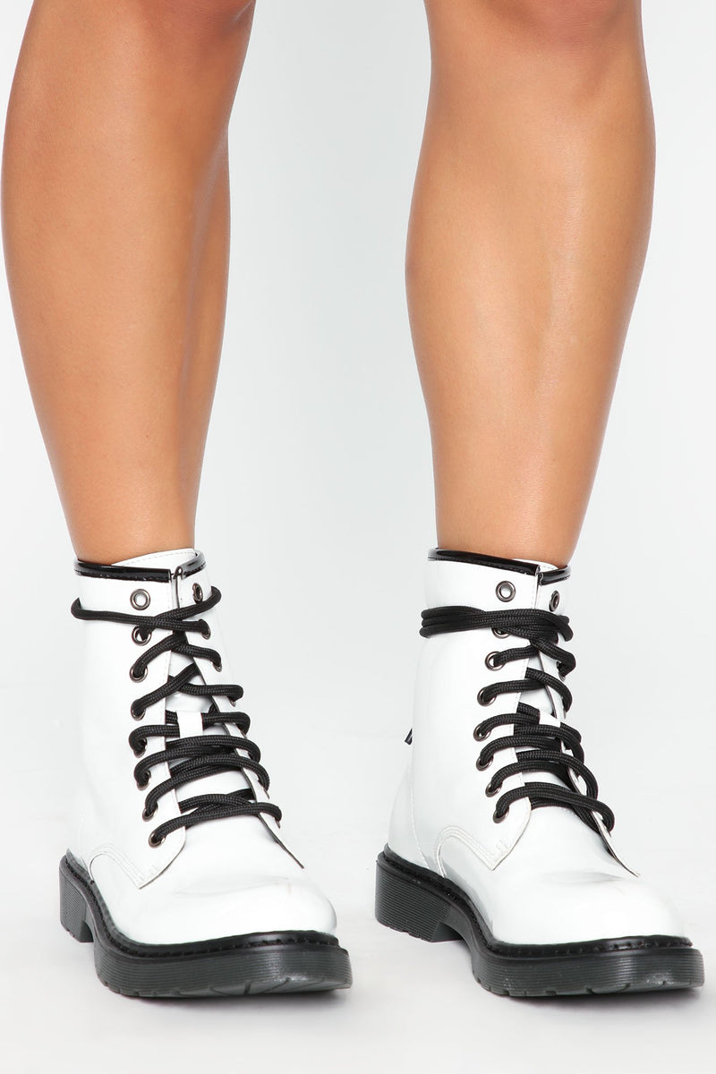 Inclined To You Booties - White Patent