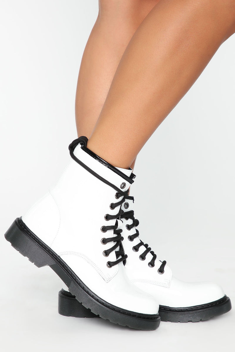 Inclined To You Booties - White Patent