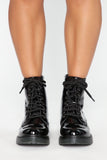 Inclined To You Booties - Black Patent