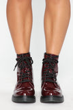 Inclined To You Booties - Burgundy Patent