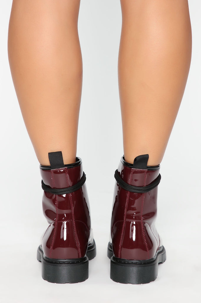 Inclined To You Booties - Burgundy Patent