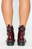 Inclined To You Booties - Burgundy Patent