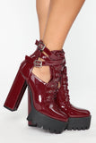 Higher Up Booties - Wine Patent