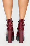 Higher Up Booties - Wine Patent