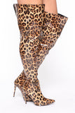 Show It Off Heeled Boots - Leopard
