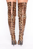 Show It Off Heeled Boots - Leopard