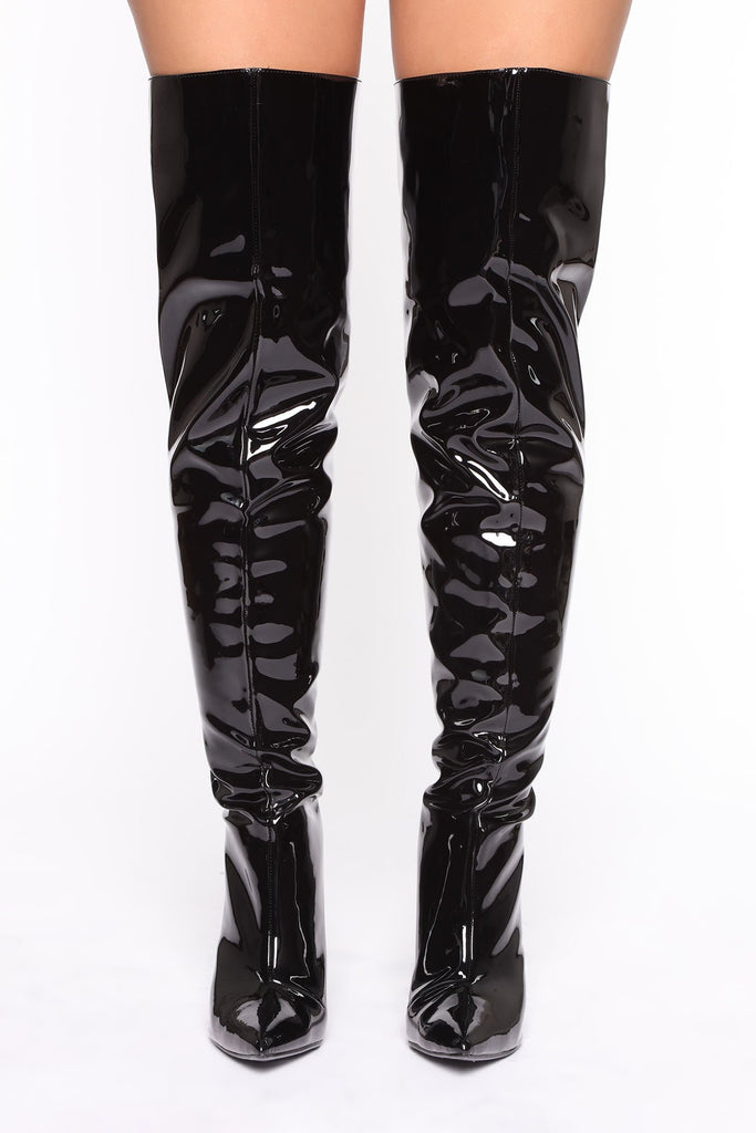 Show It Off Heeled Boots - Black