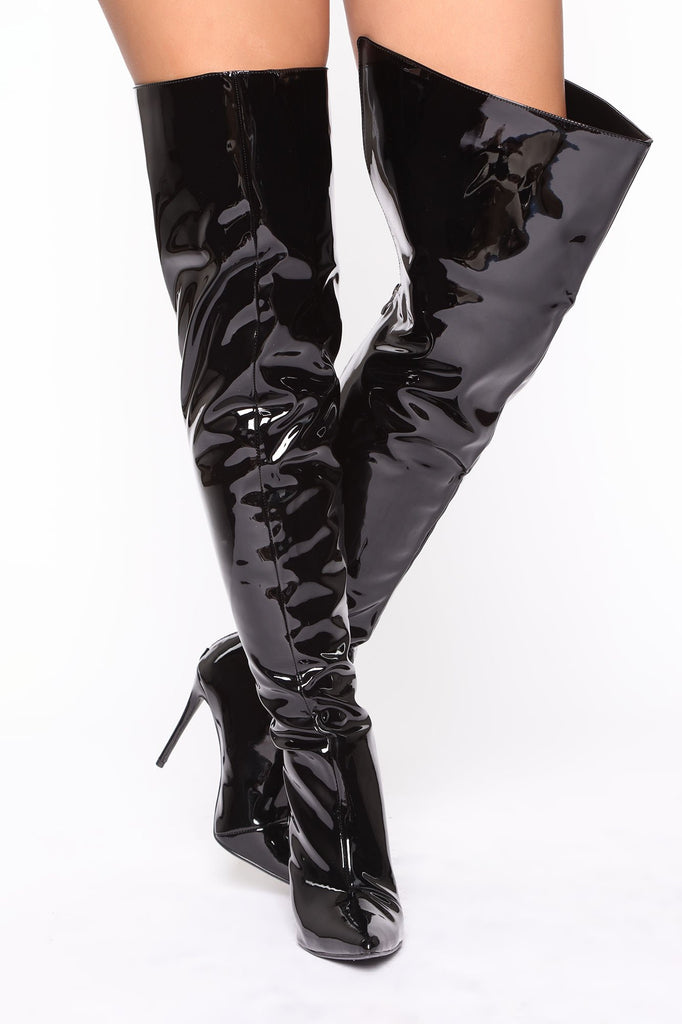 Show It Off Heeled Boots - Black