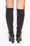 Minding My Business Heeled Boots - Black