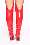 Living On The Edge Heeled Boots - Red