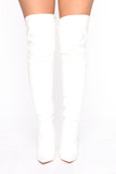 Living On The Edge Heeled Boots - White