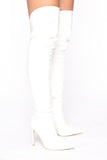 Living On The Edge Heeled Boots - White