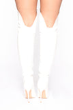 Living On The Edge Heeled Boots - White