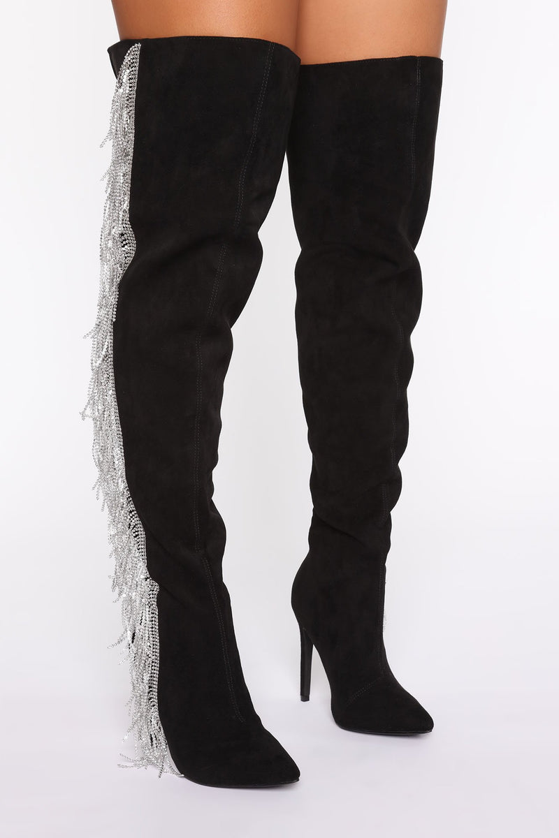 Homecoming Thigh High Boots - Black