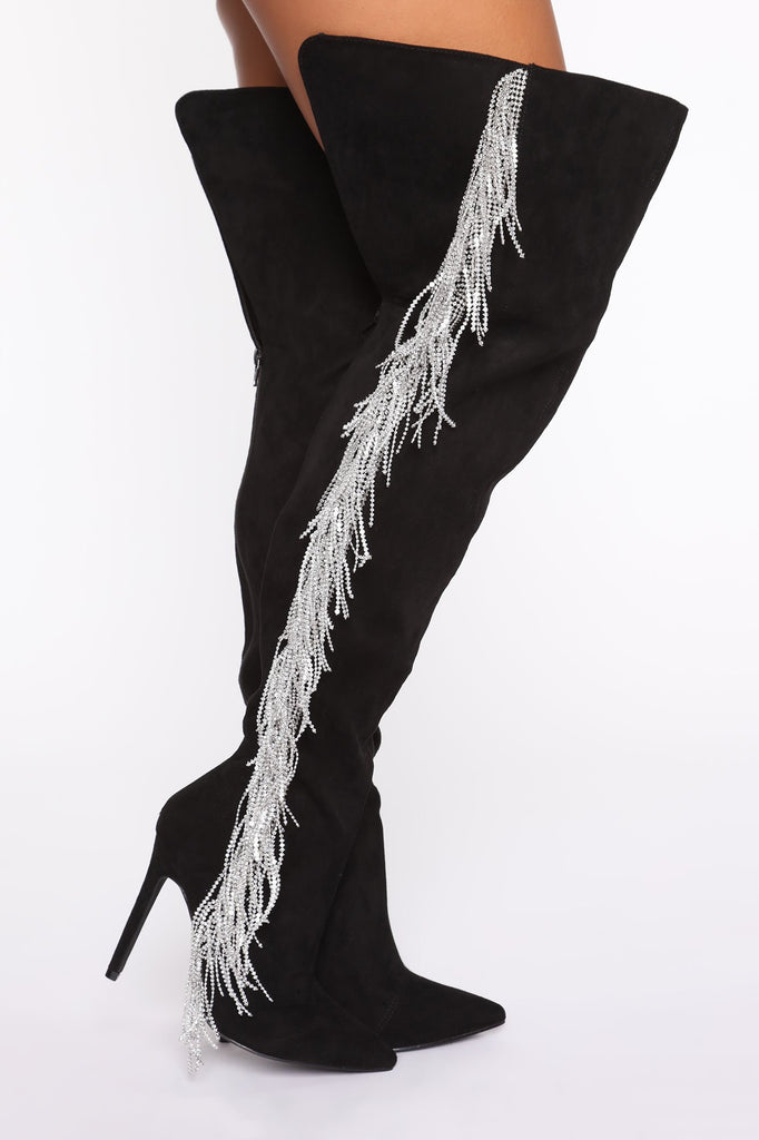 Homecoming Thigh High Boots - Black