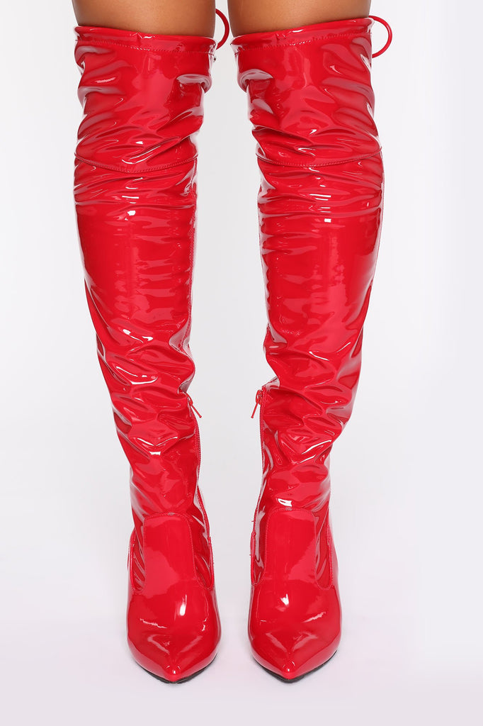 Bombalicious Heeled Boots - Red