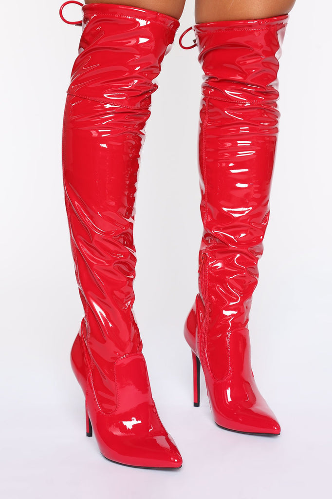 Bombalicious Heeled Boots - Red