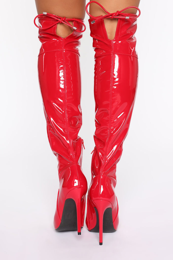 Bombalicious Heeled Boots - Red