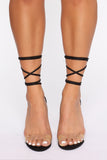 Wouldn't That Be Nice Heeled Sandals  - Black