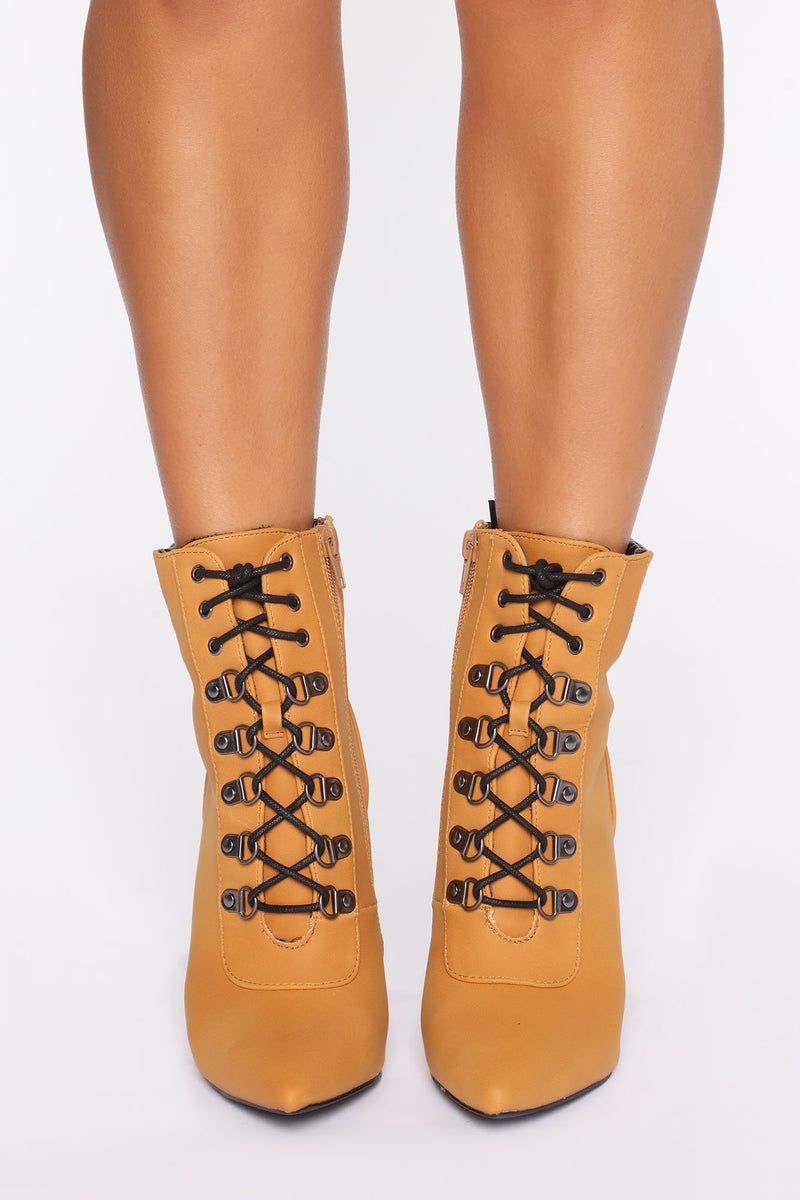Thrill Seeker Booties - Tan
