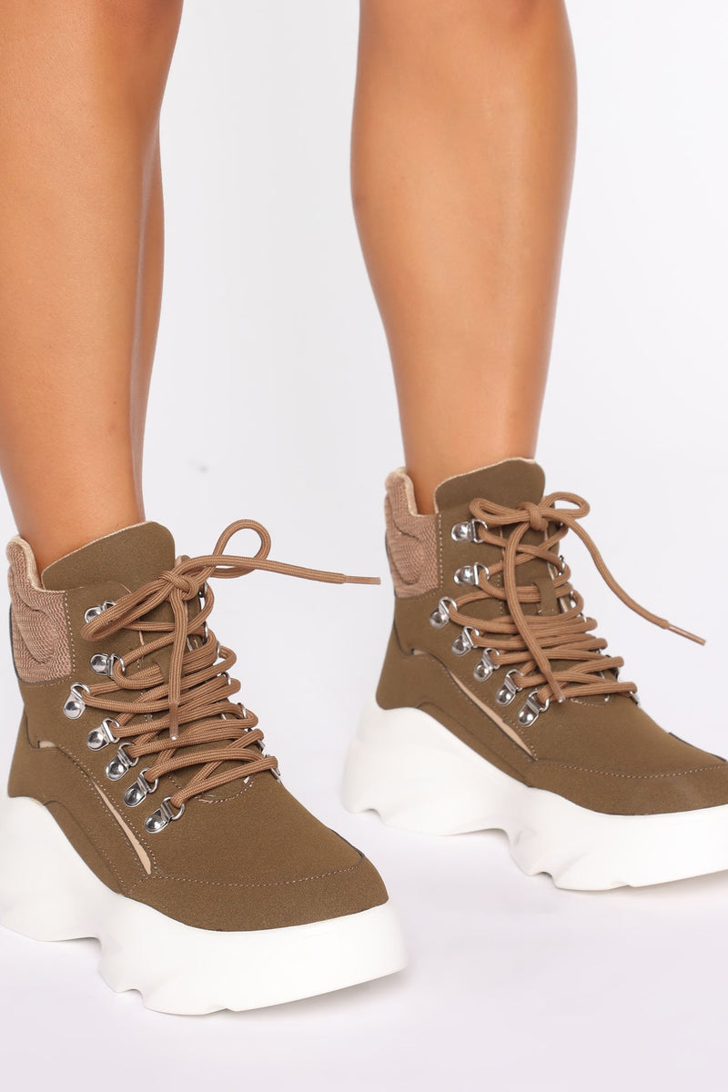 Space From You High Top Sneakers - Khaki
